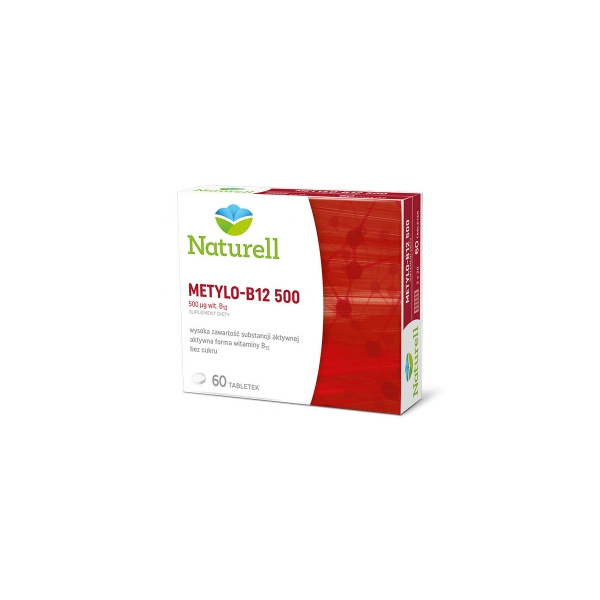 NATURELL, Metylo-B12 500mcg, 60 tabletek