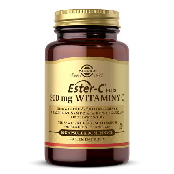 Solgar Ester-C Plus: 500 mg witaminy C, 50 kapsułek