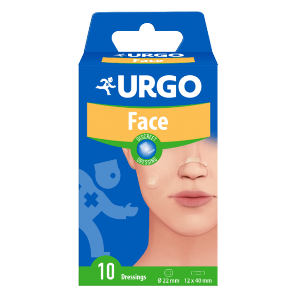 URGO Face, małe, pojedyncze opatrunki do dyskretnej ochrony małych, powierzchniowych ran 10 szt.