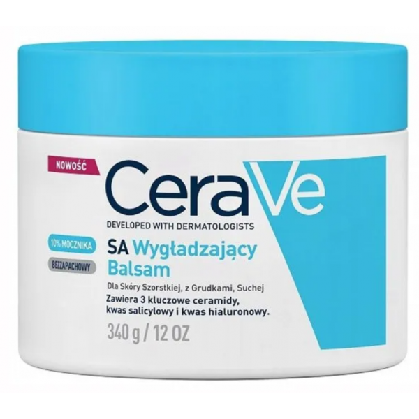 CeraVe SA, balsam wygładzający z ceramidami, skóra szorstka, z grudkami i sucha, 340 ml