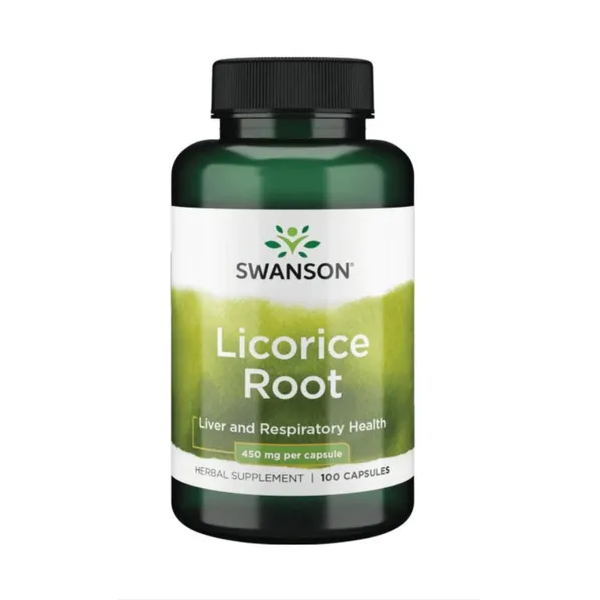 Swanson Licorice Root, korzeń lukrecji, 100 kapsułek