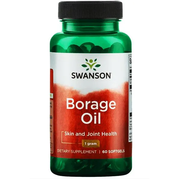 Swanson, Borage Oil, olej z nasion ogórecznika 1000 mg, 60 kapsułek