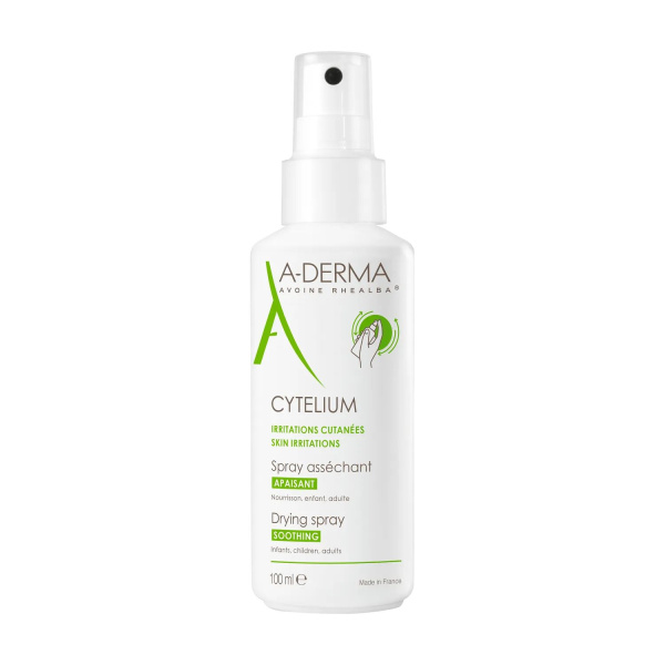 A-Derma Cytelium, spray osuszający na podrażnienia sączące, do twarzy i ciała, 100 ml