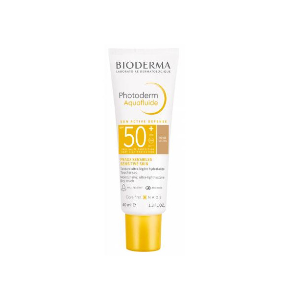 BIODERMA Photoderm Aquafluid Spf50+ Ultralekki fluid do skóry normalnej odcień ciemny Golden Tint, 40ml