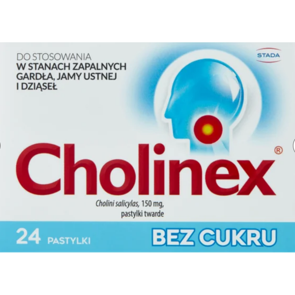 Cholinex bez cukru 150 mg, 24 pastylki twarde