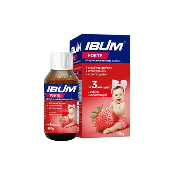 IBUM FORTE Zawiesina o smaku truskawkowym 200 mg/5 ml - 100 g
