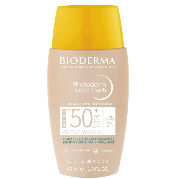 Bioderma Photoderm Nude Touch Mineral Ochronny podkład mineralny SPF 50+, Bardzo Jasny