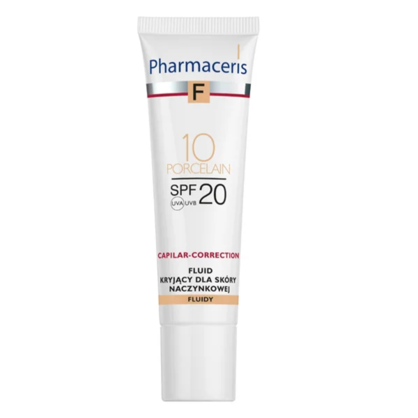 Pharmaceris F Capilar-Correction, fluid kryjący do skóry naczynkowej 10 Porcelain SPF 20, 30 ml