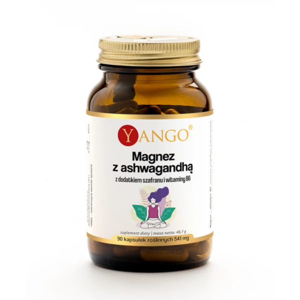 Yango Magnez z ashwagandhą z dodatkiem szafranu i witaminy B6 — 90 kaps.