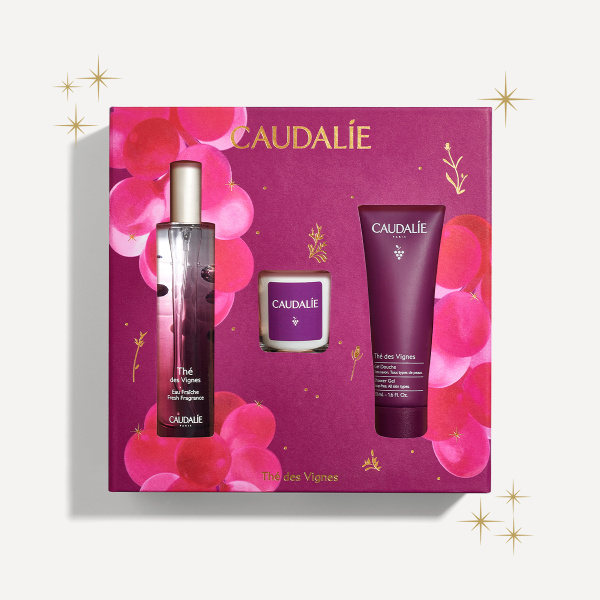 Caudalie The Des Vignes Zestaw prezentowy: Woda 50ml + Żel pod prysznic 50ml + Świeca 40g