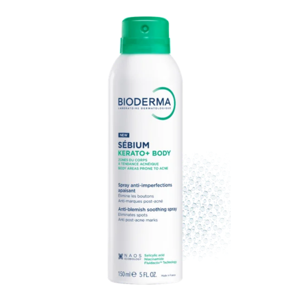 Bioderma Sebium Kerato+ Body Kojący spray na niedoskonałości, 150 ml