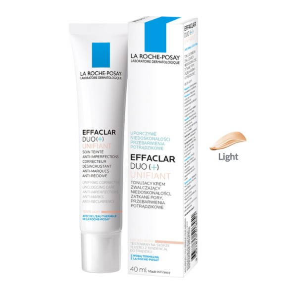 La Roche-Posay Effaclar Duo+ Unifiant, tonujący krem zwalczający niedoskonałości, light, 40 ml