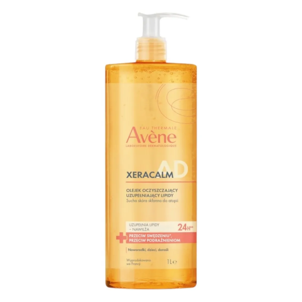 Avene XeraCalm A.D Olejek oczyszczający uzupełniający lipidy do skóry suchej i skłonnej do atopii, 1000 ml