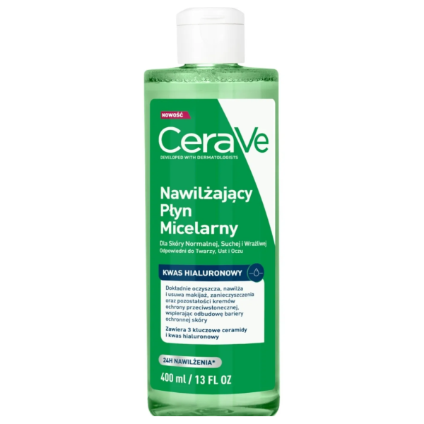 Cerave Nawilżający płyn micelarny dla skóry normalnej, suchej i wrażliwej, 400 ml