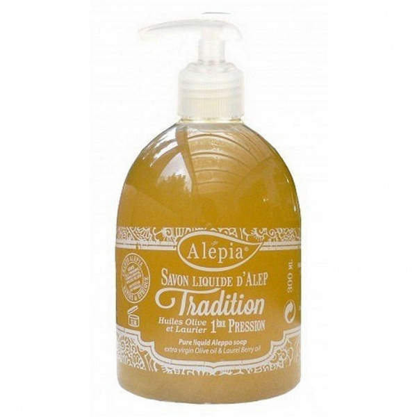 Alepia mydło Alep w płynie z pompką 1% oleju laurowego, 300 ml
