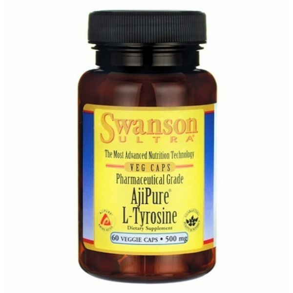 Swanson AjiPure L-tyrozyna 500 mg, 60 kapsułek